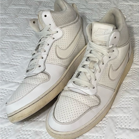 Nike Court Borough Men White High Top Trendy Stylish Sneakers Size 8.5 Women 10 - Picture 2 of 8